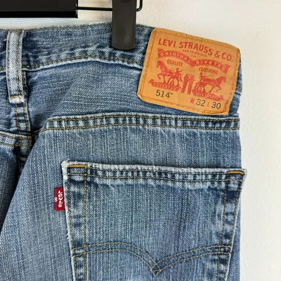 Levi's 514 Medium Wash Slim Straight Jeans 32 x 30 - Picture 3 of 10